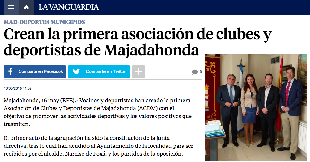 Crean la primera Asociación de Clubes y Deportistas de Majadahonda